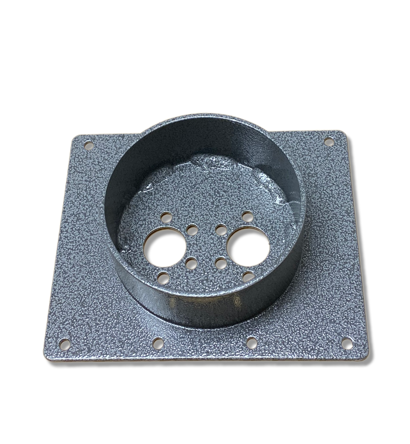 Air heater mounting plate for use with sub-floor
